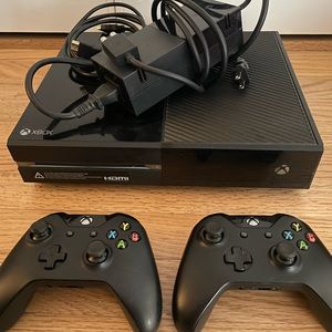XBOX One with power cord and two controllers